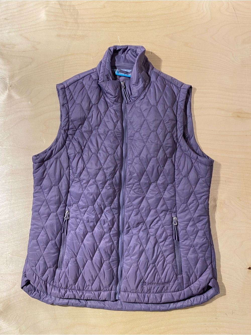 Free Country Quilted Sleeveless Puffer Vest in Lavender Large (RS)